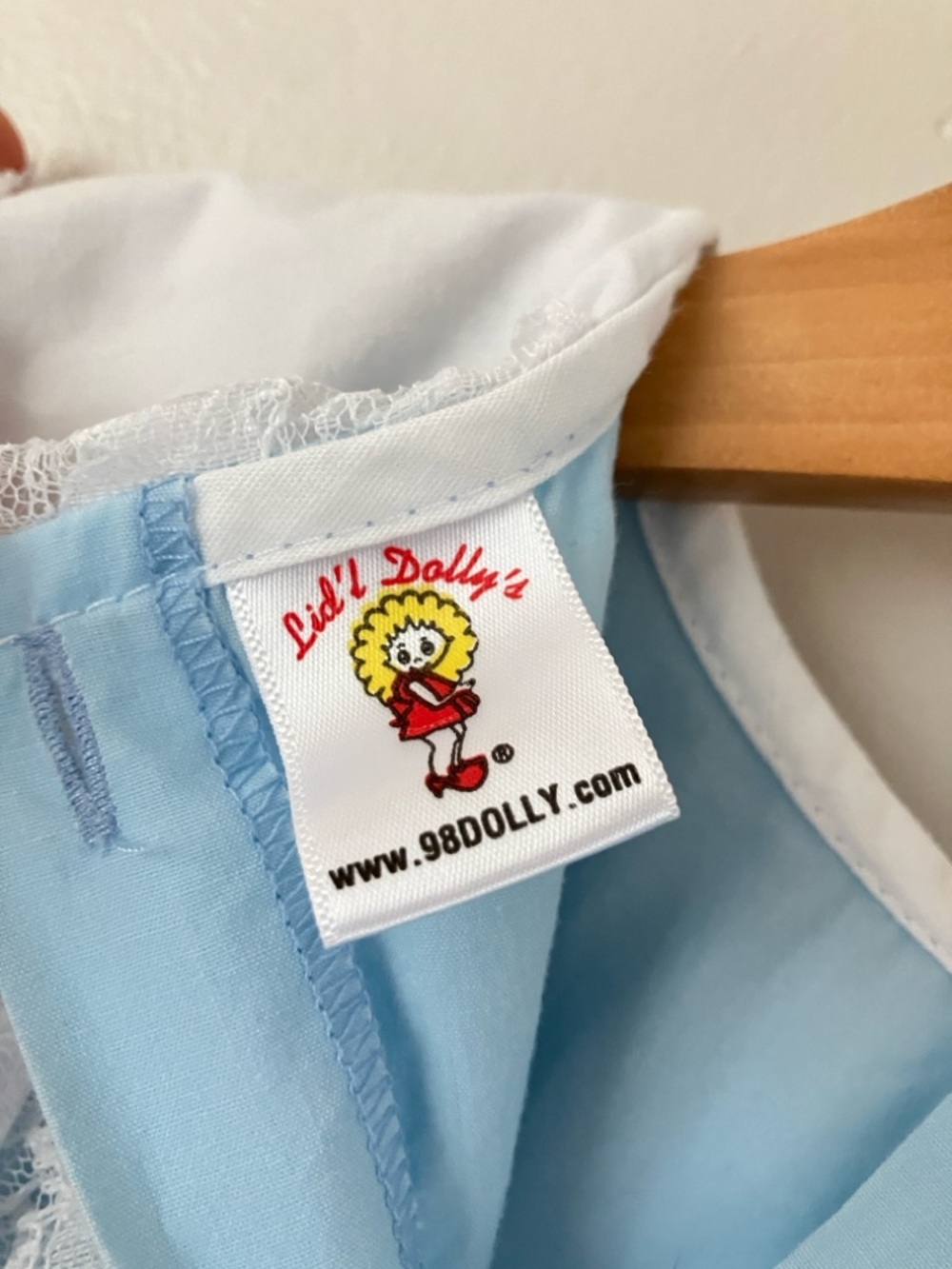 Lid'l Dolly's Girls 6x Southern Belle Light Blue Lace-Trim Dress - Picture 7 of 8